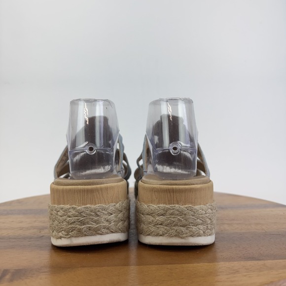 Womens Dr Scholls Electric Blue Canvas Espardille Platfrom Wedge Sandals Size 11 - Picture 4 of 8